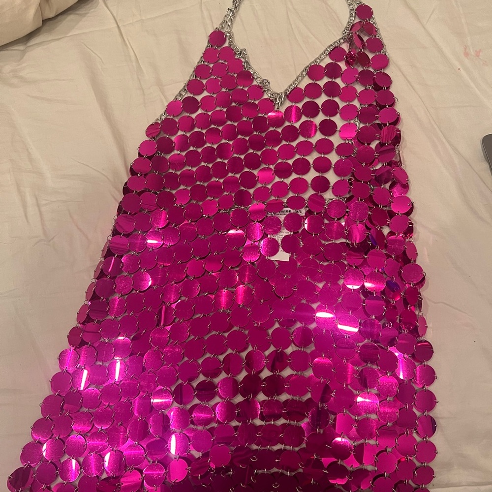 12th Tribe Purple Sequin Backless Dress - Picture 4 of 4